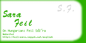 sara feil business card